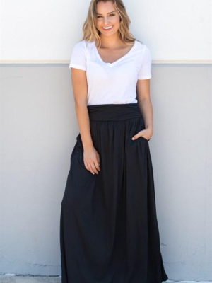 Pocket Maxi Skirt - Black