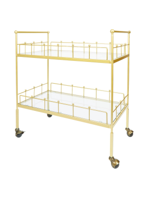Fitz 2-tier Rectangular Bar Cart - Silverwood