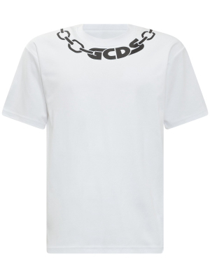 Gcds Logo Printed Crewneck T-shirt