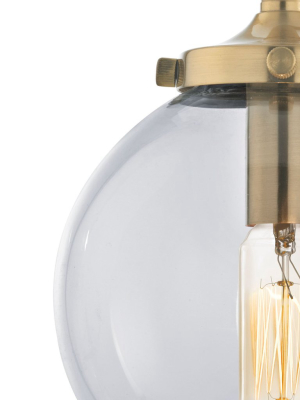 Boudreaux 1-light Wall Lamp In Antique Gold And Matte Black With Sphere-shaped Glass