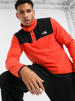 The North Face Tka Glacier Snap Neck Pullover Fleece In Red