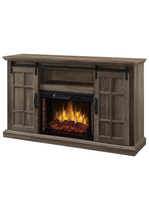 55" Colton Infrared Media Electric Fireplace Aged Oak Finish - Muskoka