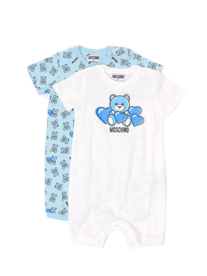 Moschino Kids Two-pack Teddy Bear Printed Onesies