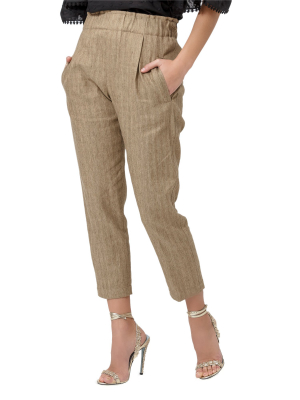 Brunello Cucinelli Elasticated Waist Cropped Trousers