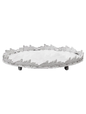 Setsuko Large Oval Footed Platter With Leaves