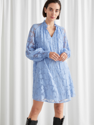 Relaxed A-line Balloon Sleeve Mini Dress