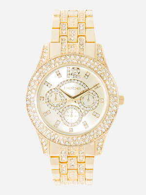 Champagne Dial Crystal Bezel Watch