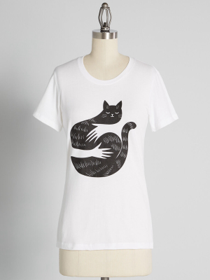 Soulful Cat Cuddles Graphic Tee