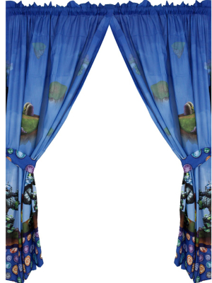 4pc Window Curtains Spyro Sky Friends Window Panels And Tie-backs - Skylanders..