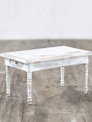 Dollhouse Furniture - Long White Table With Drawers