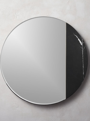 Vaughn Black Marble Mirror 32"