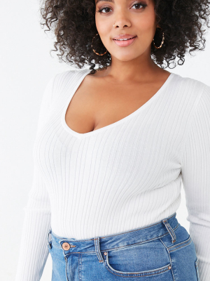 Plus Size V-neck Sweater