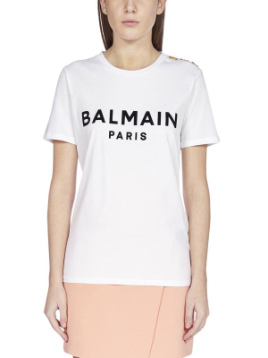 Balmain Flocked Logo T-shirt