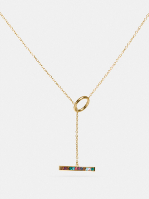 Legacy Rainbow Horizontal Bar Drop Necklace