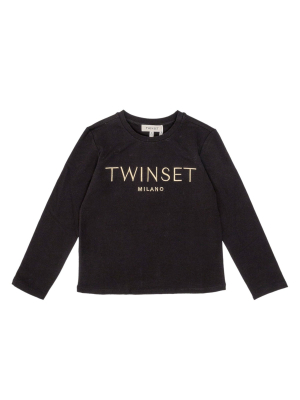 Twinset Kids Logo Embroidered T-shirt