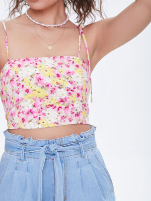 Floral Print Cropped Cami