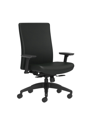 Union & Scale Task Chair 2d, Lumbararms, Blk Vinyl Synchro Tilt 54607