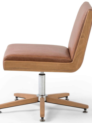 Carla Leather Desk Chair, Natural Sand