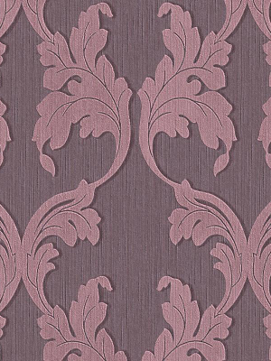 Scrollwork Floral Curve Wallpaper In Purple Design By Bd Wall