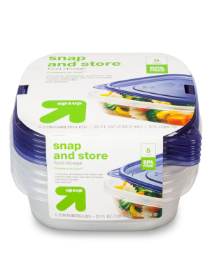 Snap And Store Small Square Food Storage Container - 5ct/25oz - Up&up™