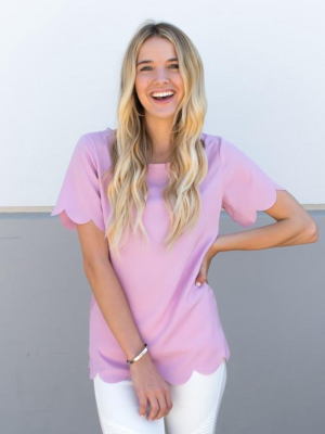 Scallop Edge Top - Lilac