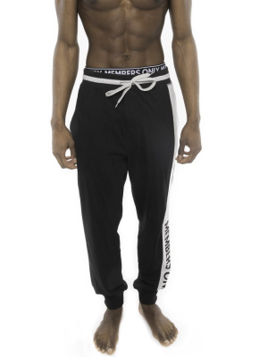 Members Only Logo Leg Jersey Sleep Jogger - Black