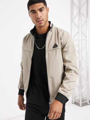 River Island Racer Jacket In Gray