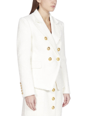 Balmain Bouclé Double-breasted Tweed Blazer