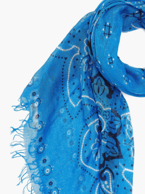 Indigo Bunting Mandala Cashmere And Silk Scarf