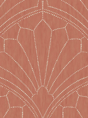 Scallop Medallion Wallpaper In Redwood And Ivory From The Boho Rhapsody Collection By Seabrook Wallcoverings