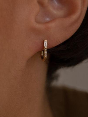 Baguette Equilibrium Hook Earring (single)