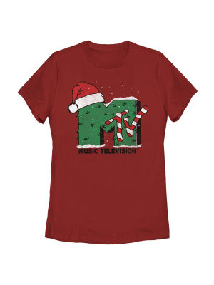 Women's Mtv Christmas Monster Logo T-shirt