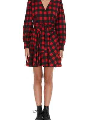 Msgm Checked Wrap Dress