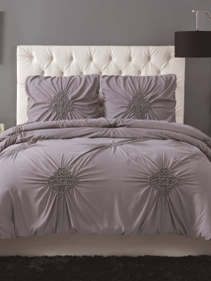 Christian Siriano Georgia Ruched Duvet Cover Set