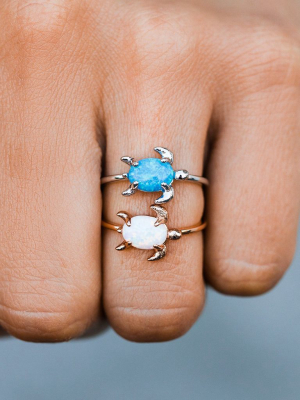 Opal Sea Turtle Ring