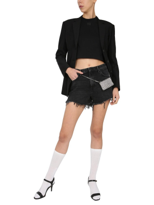 Alexander Wang Frayed Denim Shorts