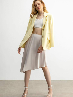 Bon Voyage Beige Asymmetrical Skirt