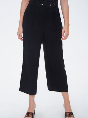 Crepe Wide-leg Paperbag Pants