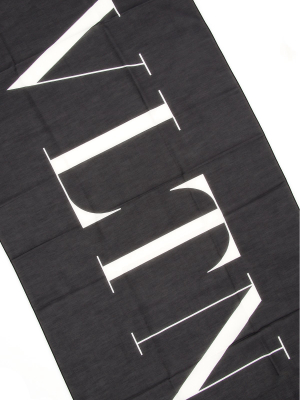 Valentino Vltn Contrast Logo Scarf