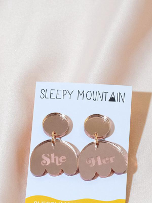 She/her Pronoun Earrings