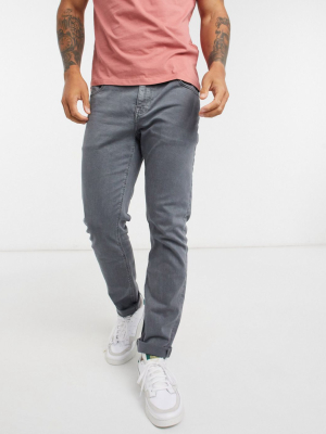 Asos Design Slim Jeans In Vintage Gray