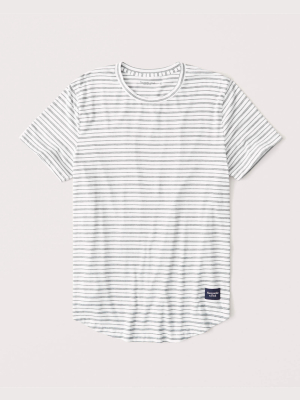 Striped Curved Hem Tee