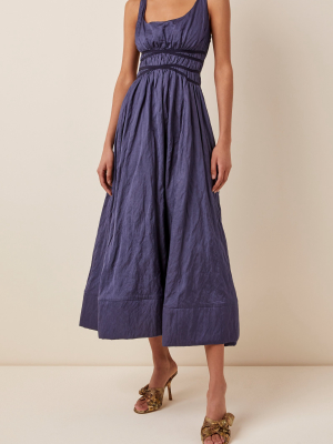 Rosemond Twill A-line Midi Dress