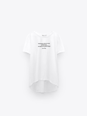 Contrast Slogan T-shirt