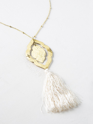 Nihira Ashram Window Necklace - Gold Tassel