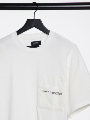 Pull&bear Utility T-shirt In Ecru