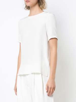 Pleat Back Short Sleeve Top