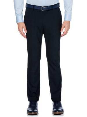 Slim Fit Plaid Washable Suit Pant