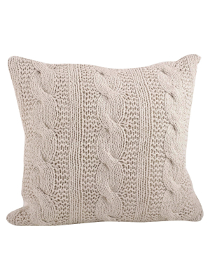 20"x20" Cable Knit Design Throw Pillow - Saro Lifestyle