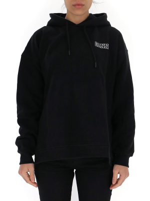 Ganni Isoli Logo Embroidered Hoodie